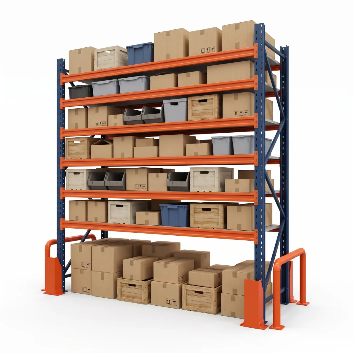 Estrutura de Racks para Armazenagem 1500 kg · 6 Níveis · 300x269 cm Azul/Laranja 6