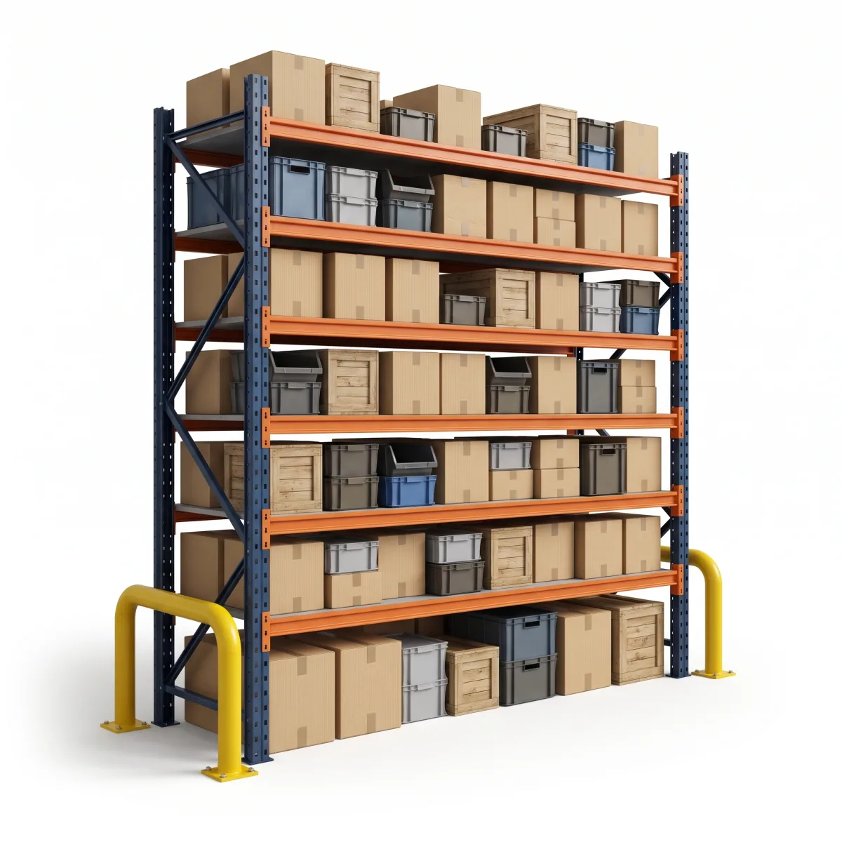 Estrutura de Racks para Armazenagem 1500 kg · 6 Níveis · 300x269 cm Azul/Laranja 3