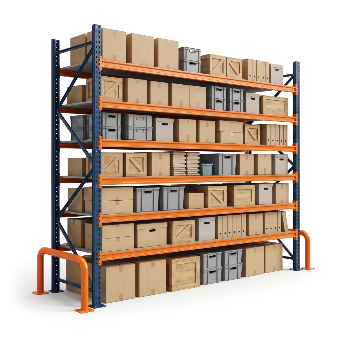 Estrutura de Racks para Armazenagem 1500 kg · 6 Níveis · 300x269 cm Azul/Laranja 5