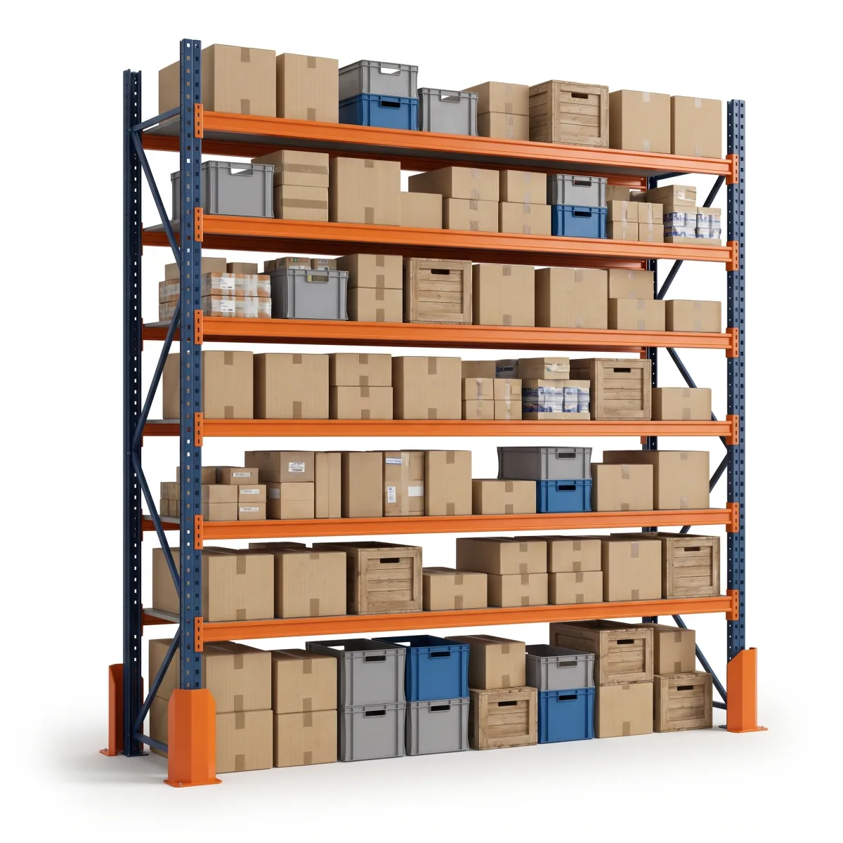 Estrutura de Racks para Armazenagem 1500 kg · 6 Níveis · 300x269 cm Azul/Laranja 4