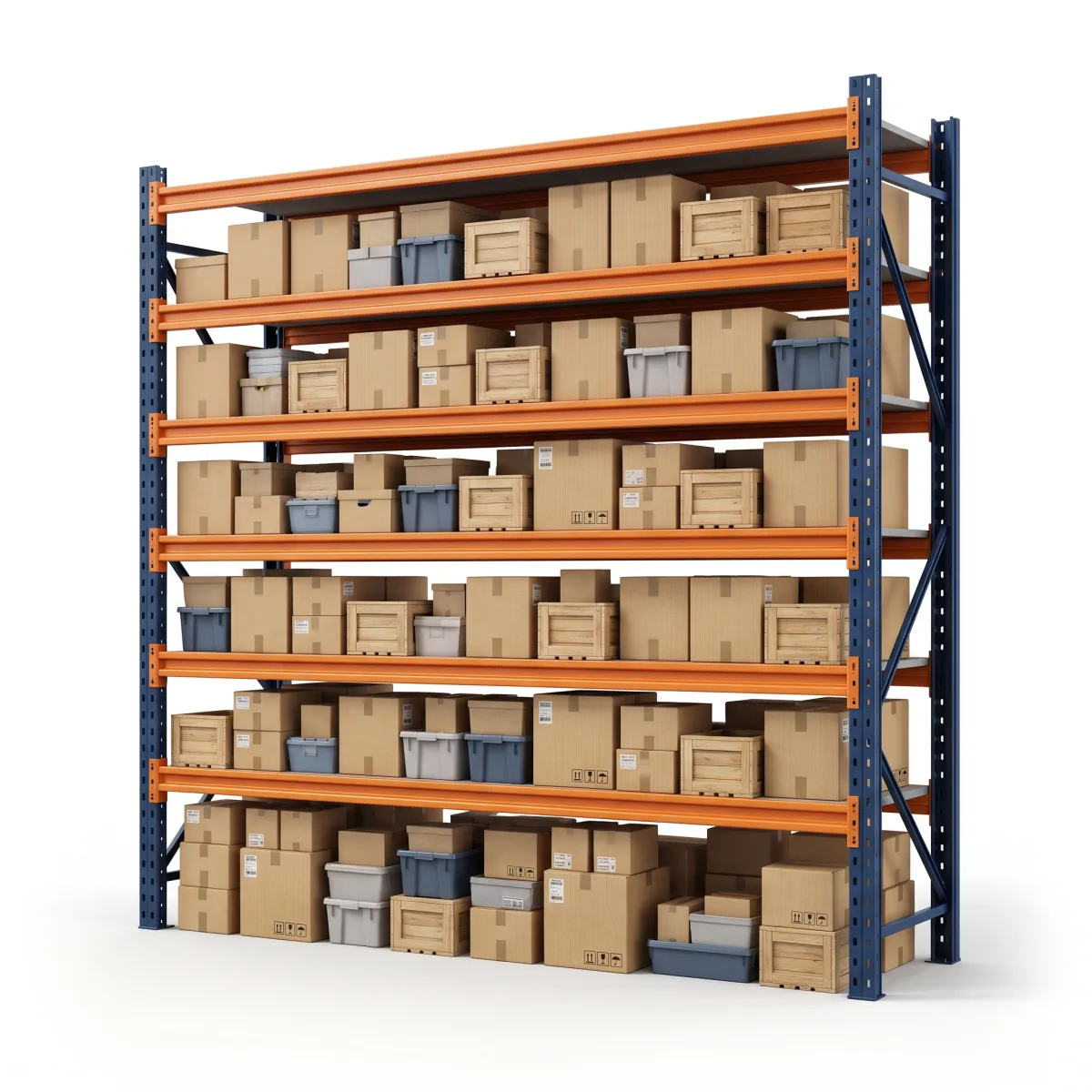Rack de Armazenamento de Paletes 1000 kg · 6 Níveis · 255x269 cm Azul/Laranja 16