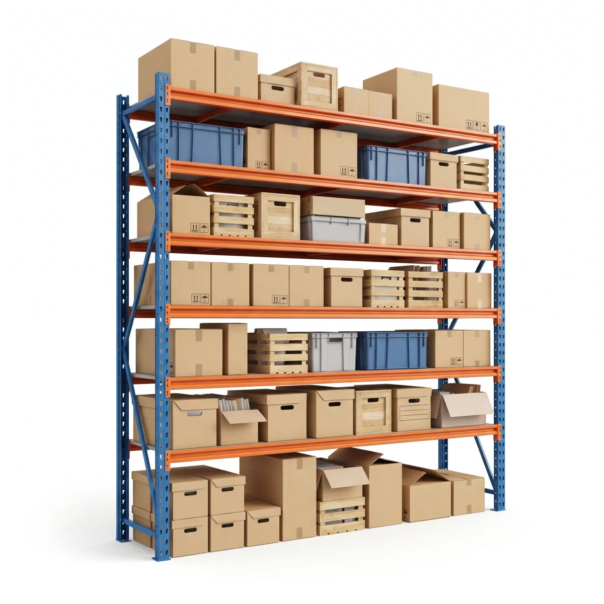Rack de Armazenamento de Paletes 1000 kg · 6 Níveis · 255x269 cm Azul/Laranja 8