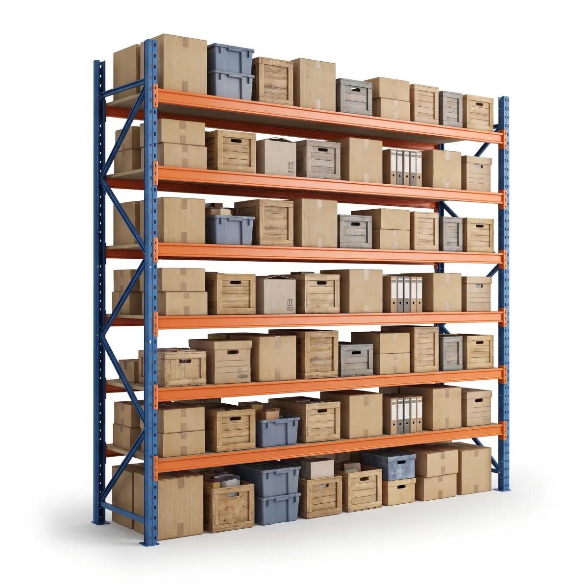 Rack de Armazenamento de Paletes 1000 kg · 6 Níveis · 255x269 cm Azul/Laranja 9