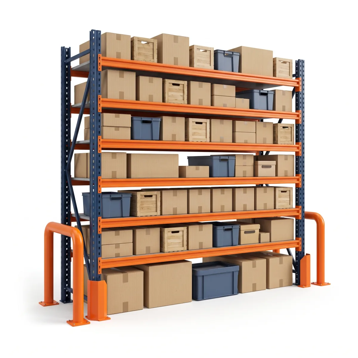 Rack de Armazenamento de Paletes 1000 kg · 6 Níveis · 255x269 cm Azul/Laranja 7
