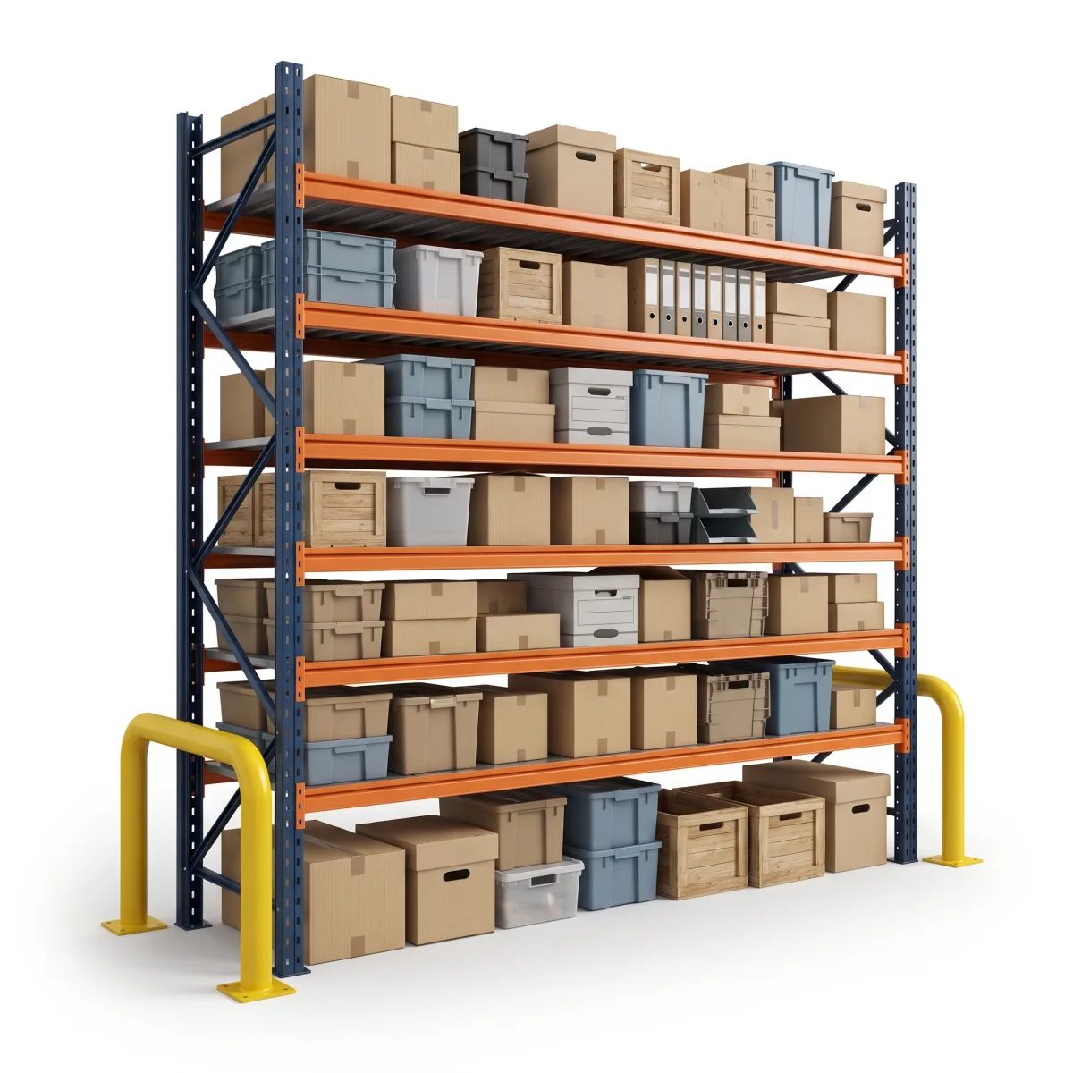 Rack de Armazenamento de Paletes 1000 kg · 6 Níveis · 255x269 cm Azul/Laranja 3