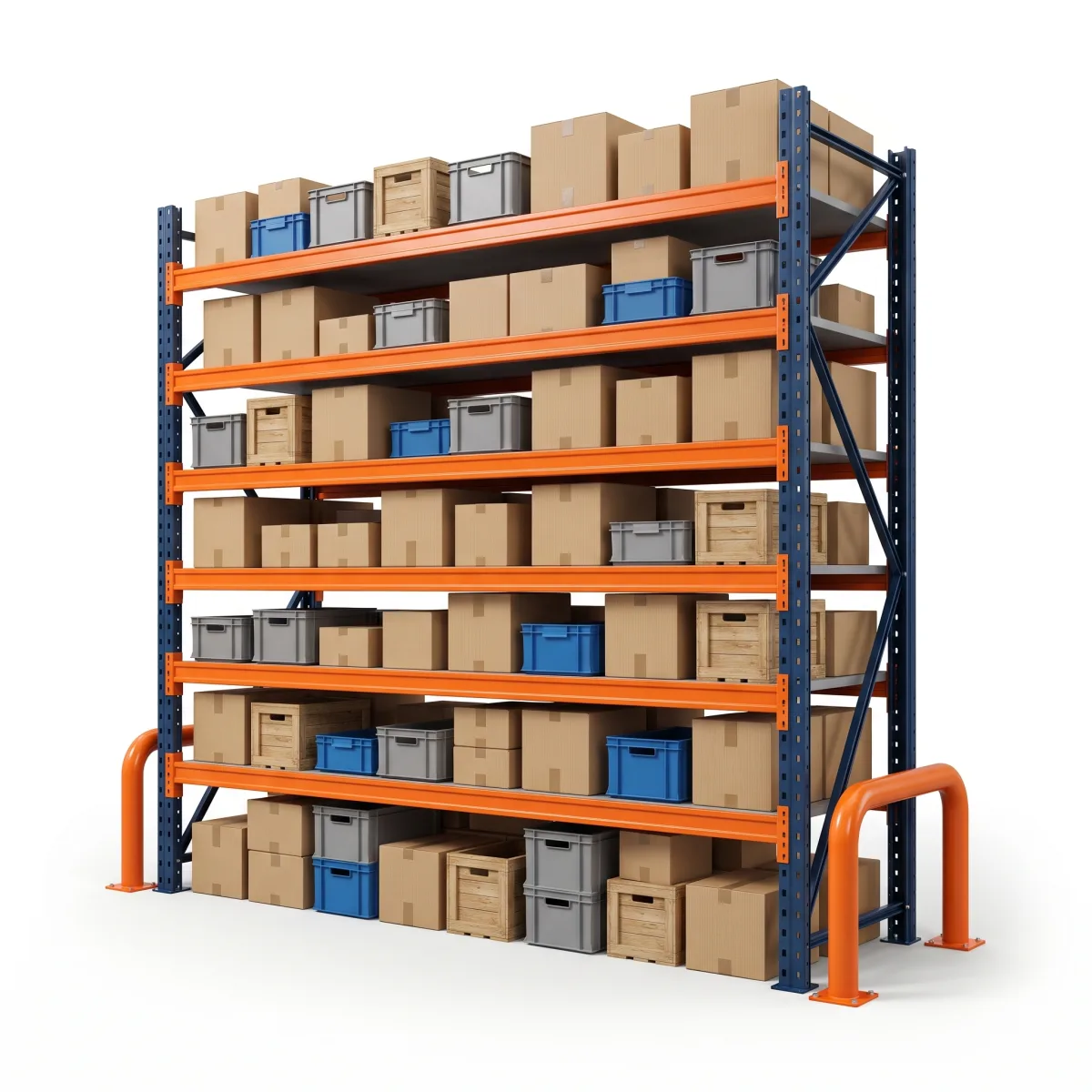 Rack de Armazenamento de Paletes 1000 kg · 6 Níveis · 255x269 cm Azul/Laranja 6
