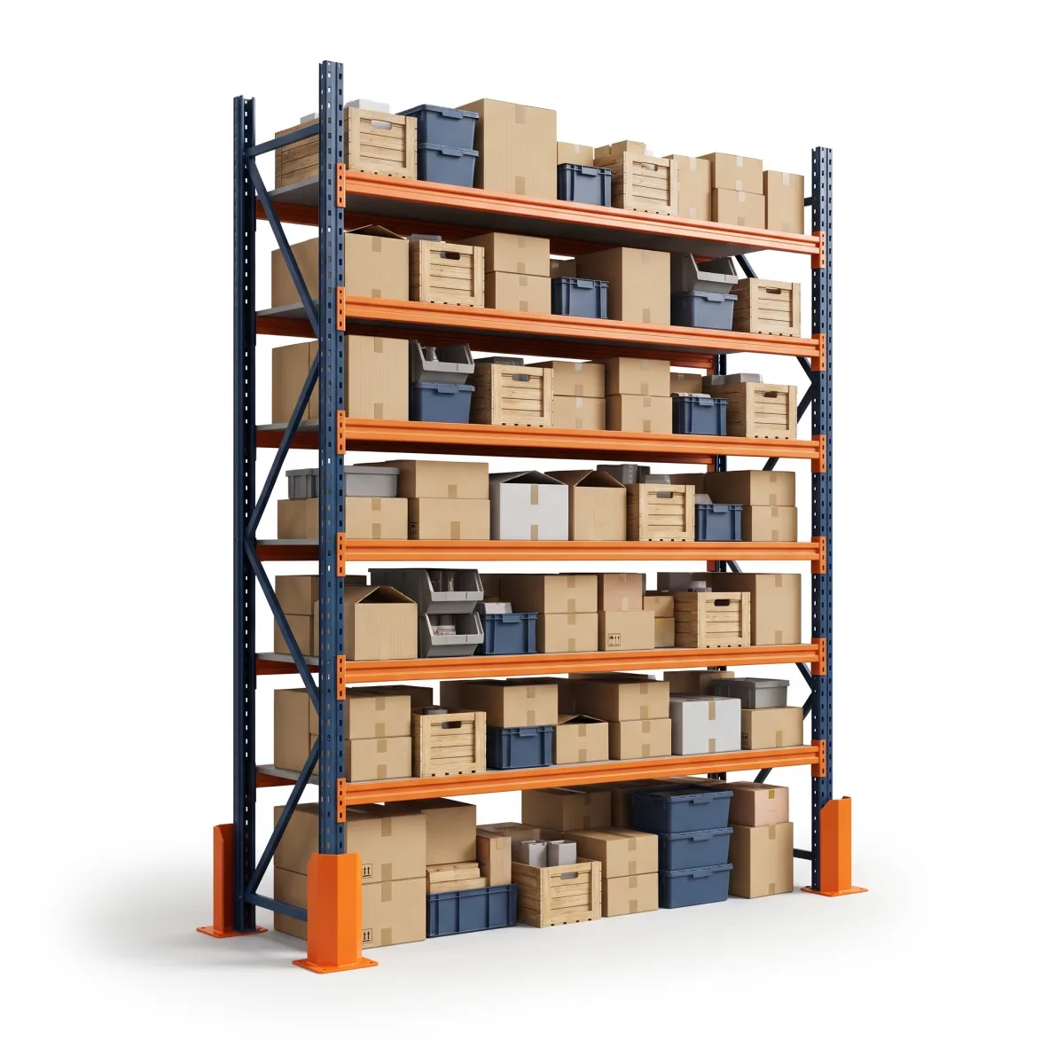 Rack de Armazenamento de Paletes 1000 kg · 6 Níveis · 255x269 cm Azul/Laranja 5
