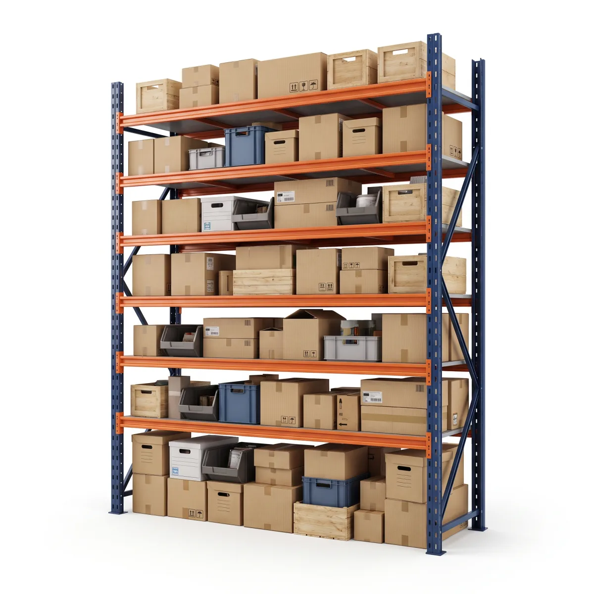 Rack de Armazenamento de Pallets 1000 kg · 6 Níveis · 300x184 cm Azul/Laranja 14