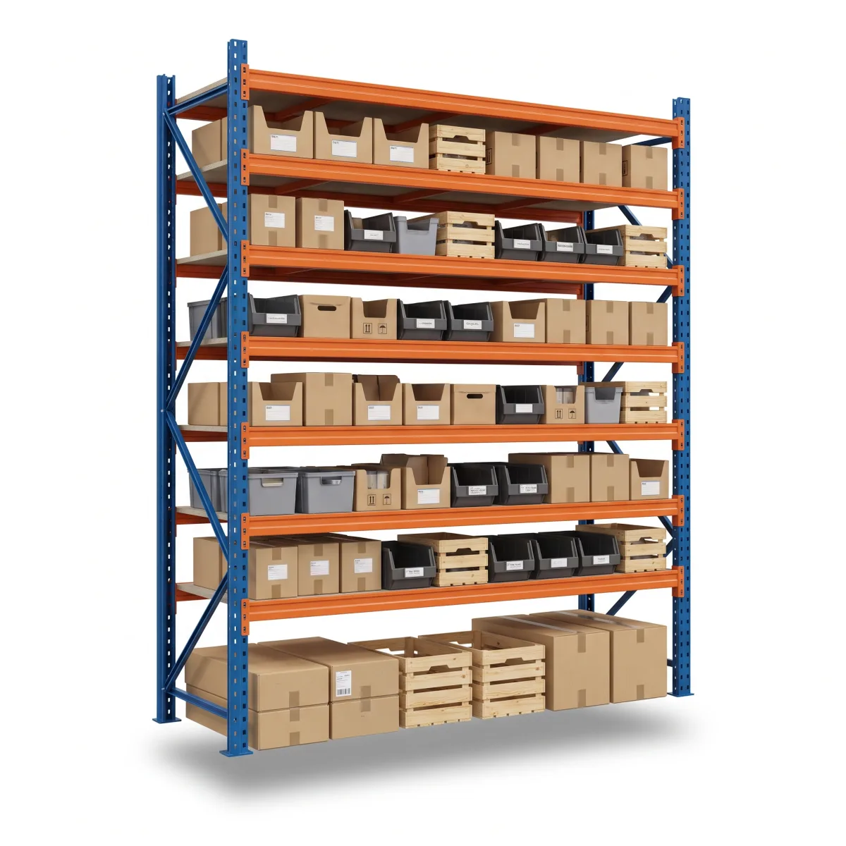 Rack de Armazenamento de Pallets 1000 kg · 6 Níveis · 300x184 cm Azul/Laranja 15