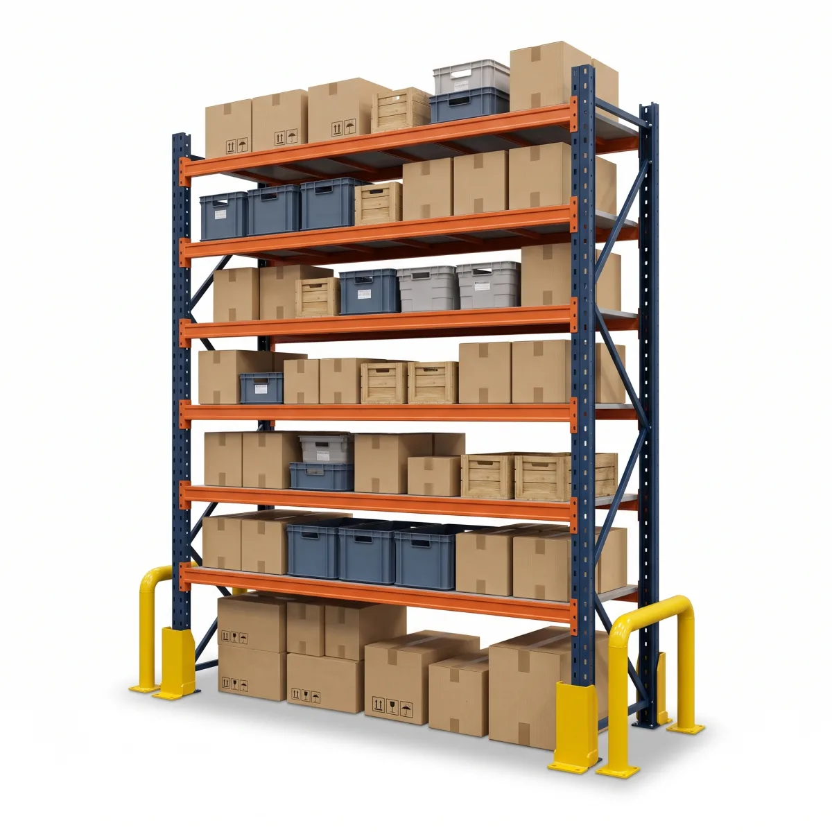 Rack de Armazenamento de Pallets 1000 kg · 6 Níveis · 300x184 cm Azul/Laranja 4