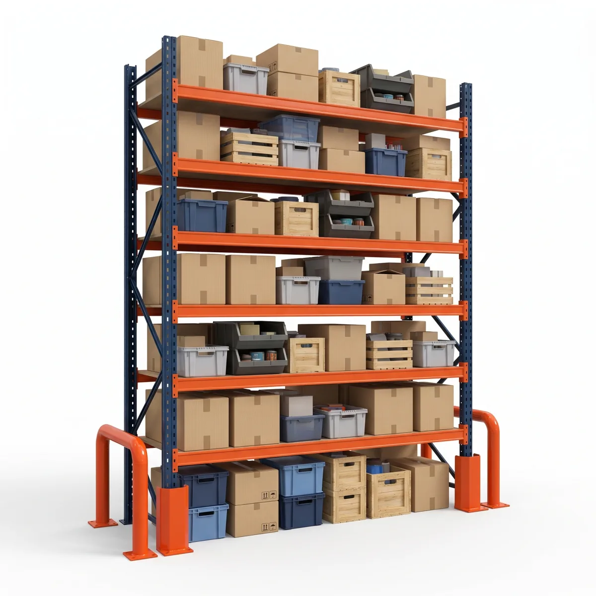 Rack de Armazenamento de Pallets 1000 kg · 6 Níveis · 300x184 cm Azul/Laranja 7