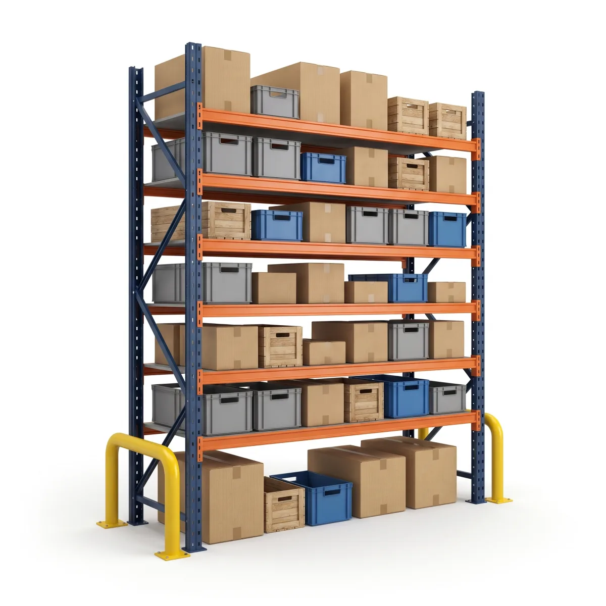 Rack de Armazenamento de Pallets 1000 kg · 6 Níveis · 300x184 cm Azul/Laranja 3