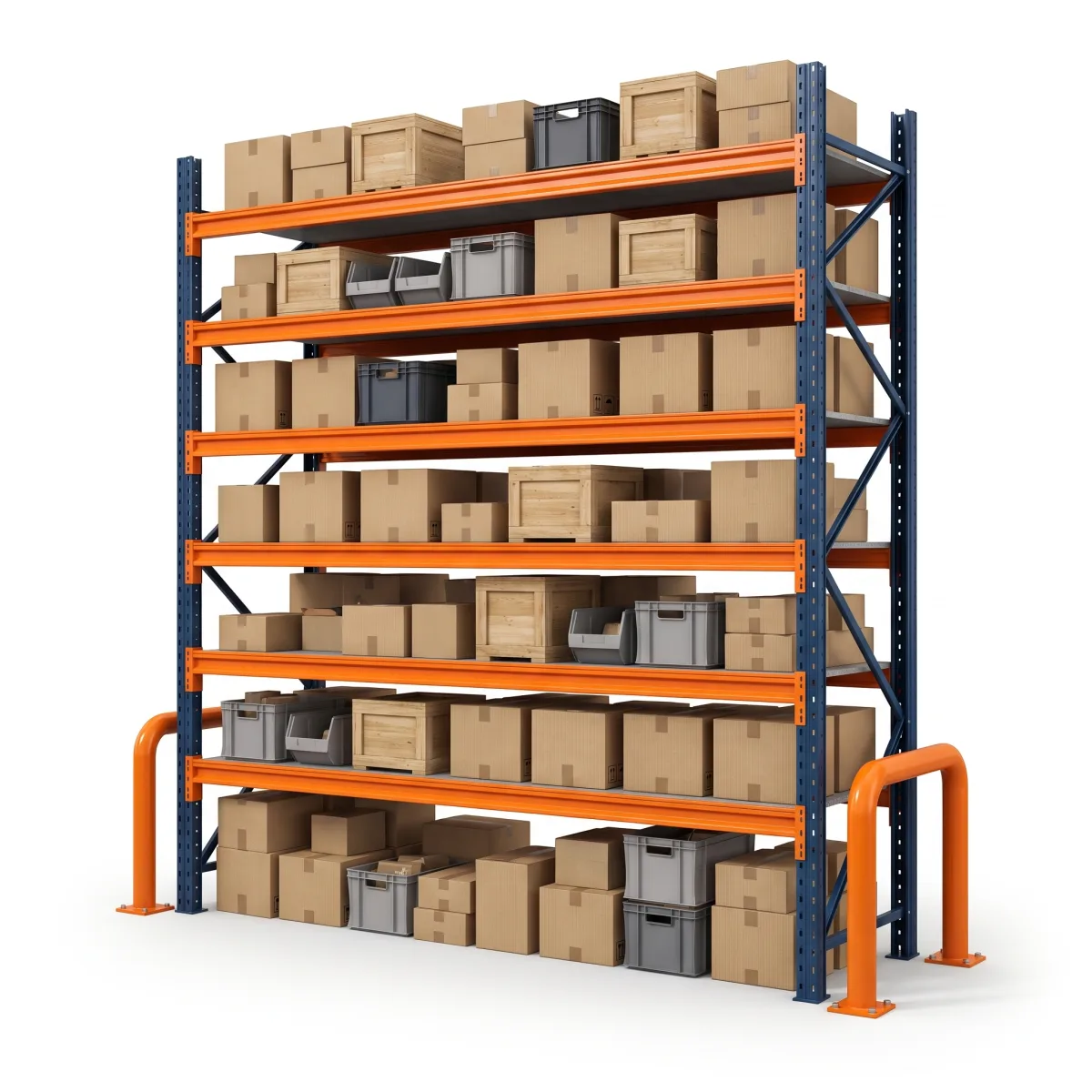 Rack de Armazenamento de Pallets 1000 kg · 6 Níveis · 300x184 cm Azul/Laranja 6