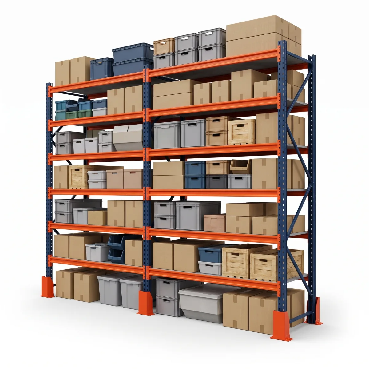 Rack de Armazenamento de Pallets 1000 kg · 6 Níveis · 300x184 cm Azul/Laranja 5