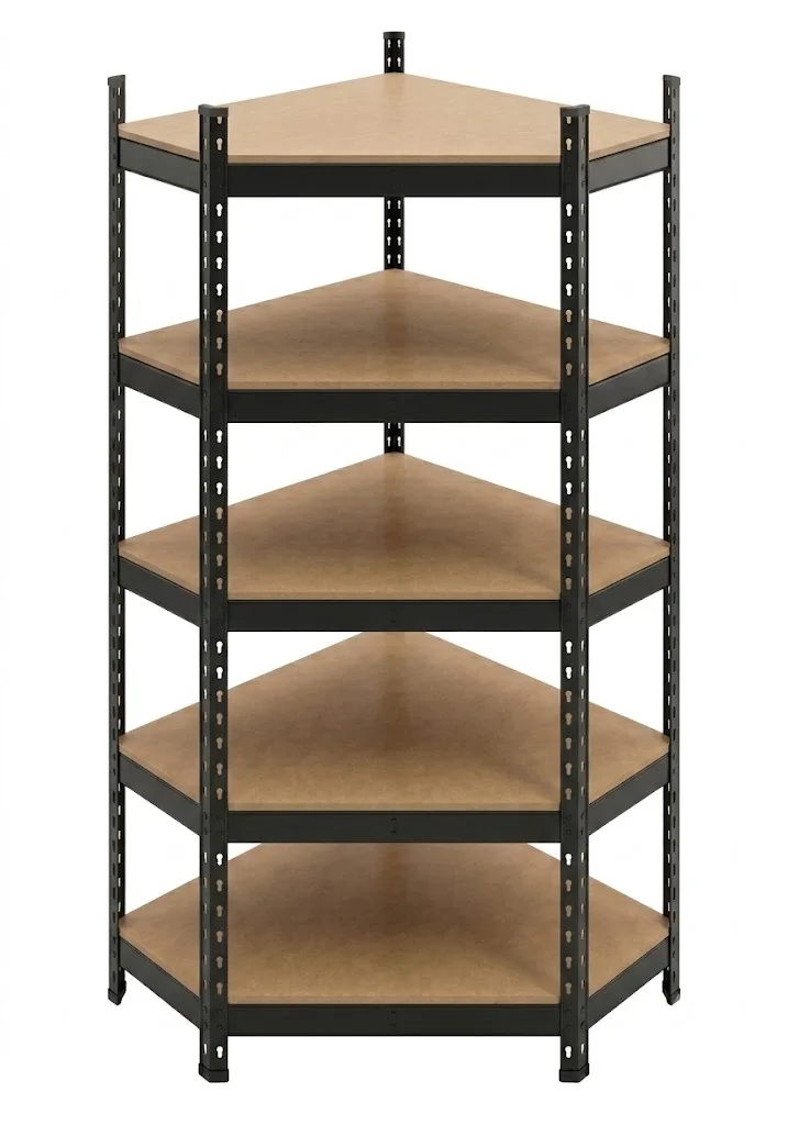 Scaffali Metallici Neri ad Angolo · 180x90x40 cm · 175 kg · Nero Opaco Nero Opaco 2